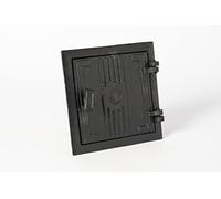 SEZAM Porta di ispezione per forni in ghisa 17 x 3,5 x 17 cm, porta del camino - ribalta - sportello di sgombero, per forni, forni e caminetti - dipinto di nero