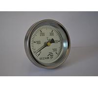 SEZAM Termometro per porte della stufa a legna, scala da 0 a 500 °C, diametro sfera 63 mm, guaina da 50 mm