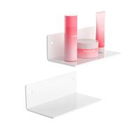 Sezanrpt 20 cm, piccole mensole bianche in acrilico, mensole da parete per soggiorno, camera da letto, bagno, cucina, sala da pranzo, marca Store, confezione da 2