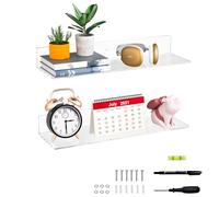 Sezanrpt 50 cm di mensole da parete trasparenti per parete, mensola a parete in acrilico sospesa per piante, altoparlanti, radio, Funko Pop, peluche, libri, cosmetici, articoli da toeletta, confezione