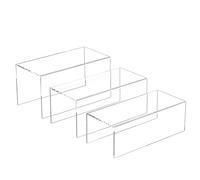 Sezanrpt Clear Display Risers - Mensola rettangolare in acrilico, 3 pezzi, 30-10 x 12,5 x 15 cm