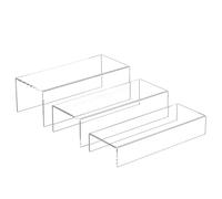 Sezanrpt Clear Riser - Mensola rettangolare in acrilico, 3 pezzi, 30-5 x 7,5 x 10 cm