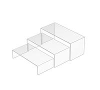 Sezanrpt Clear Riser,Scaffalatura rettangolare in acrilico, 3 pezzi, supporto in acrilico per personaggi Funko pop, profumi, borse, scarpe, giocattoli, oggetti da collezione - 20.3x21.6x22.8 cm
