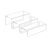 Sezanrpt Espositore in acrilico Risers, 3 pezzi, rettangolare, 3 passi, supporto in acrilico trasparente per oggetti da collezione, Brand Store, Home Storage Organizer 30-7,5 x 10 x 12,5 cm