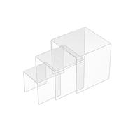 Sezanrpt Espositore quadrato in acrilico Risers, 3 pezzi, trasparente, per oggetti da collezione, scaffali in acrilico per personaggi Funko pop, profumi, cupcake, dessert con 7,6 x 10 x 12,7 cm