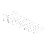 Sezanrpt Espositore rettangolare in acrilico, 6 pezzi, supporto trasparente per figura, dessert, cupcake, giocattoli, oggetti da collezione, 30 - 2,5 x 5 x 7,5 x 10 x 12,5 x 15 cm