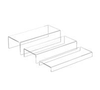 Sezanrpt Espositore rettangolare in acrilico Risers, 3 pezzi, supporto da tavolo da dessert, scaffale trasparente per collezionisti, vendita al dettaglio, scarpe, bicchieri, piante, profumo, 30-2,5 x