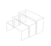 Sezanrpt Rialzi trasparenti per espositori, 3 pezzi, organizer rettangolare in acrilico da appoggio, supporti in acrilico per borse, scarpe, giocattoli, oggetti da collezione, 22,9 x 24,4 x 25,4 cm