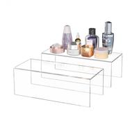 Sezanrpt Scaffale in acrilico Riser, 30 x 13 x 10 cm, confezione da 2, supporto acrilico trasparente per oggetti da collezione, Brand Store, Home Storage Organizer, 30 x 13 x 10 cm