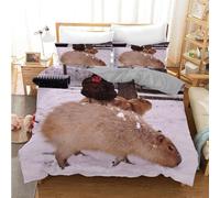 Sezhiqeu Set Copripiumino Matrimoniale 240x220 cm Bambini Porcellini D'india Carini, Biancheria da Letto Animali da Cavia in Microfibra Morbida, 3d Copripiumini e 2 Federe con Cerniera a.2942