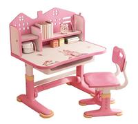 Sezione E SETTO DELLA Sedia Bambino Altezza allineabile, Tavolo di studio per Bambini e Set di Sedia, Scrivania con Cassetto, Spazioso, Plastica Piatto Durevole, ideale per la Camera (41,37 Rosa