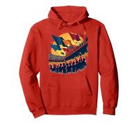 Sezione Fan Flying Flag Felpa con Cappuccio, Unisex per Adulti, Rosso, L