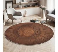 Sezione Trasversale Del Tronco Un Vecchio Albero Tappeto Rotondo Abbronzatura Tappeti 120Cm Antiscivolo Lavabile In Lavatrice Tondo Tapette Salotto Camera Da Letto Scendiletto Pelo Corto Rotoncarpet