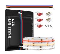 SEZO 3M Striscia LED COB RGB+Bianco Caldo e Freddo DC24V 840 LEDs/M 4200 LEDs COB LED Striscia Flessibile Dimmerabile LED ad alta densità IP30 Non Impermeabile per decorazione interna