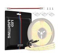 SEZO Striscia LED FCOB da 12V colore bianco naturale 5M 528 LEDs/M dimmerabile CRI90+ 4000K FOB flessibile per soggiorno camera da letto illuminazione interna fai da te