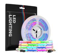 SEZO Striscia LED RGB CCB, 24 V, WS2811, indirizzabile individualmente, colore da sogno, dimmerabile, 5 m, 4320 LED, pixel COB LED, larghezza 12 mm, IP66, impermeabile per decorazione domestica