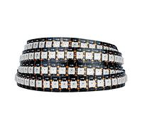 SEZO WS2812B ECO Striscia LED 1M 144 LEDs DC5V SMD5050 indirizzabile individualmente Striscia LED Color Dream Fili in lega IP30 Non Impermeabile per progetti interni fai da te PCB Nero (WS2812E)