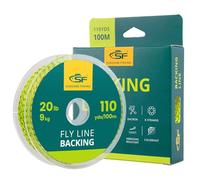 SF - Backing intrecciato per pesca a mosca, pesca di trote, 9,1 kg, 100 m, giallo fluo/nero