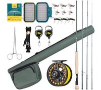 SF Combinazione Canna da Pesca a Mosca 8WT 9FT Verde Smeraldo 24T Canna in Carbonio Con Mulinello, Custodia, Scatola per Mosche Con Mosche, Terminale Conico, Strumenti per Legare i Nodi