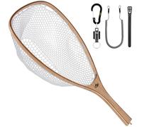 SF Guadino per Pesca a Mosca, in Morbida Gomma di Silicone, per Pesca alla Trota, Piccolo Foro, Testa Quadrata in Legno di Olmo, con Kit Combinato di Rilascio Magnetico Nero