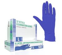 SF Guanti Nitrile L Viola - 100 Guanti Monouso Resistenti e Professionali, Senza Lattice e Senza Polvere