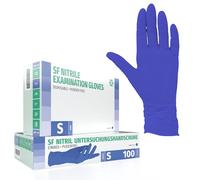 SF Guanti Nitrile S Viola - 100 Guanti Monouso Resistenti e Professionali, Senza Lattice e Senza Polvere