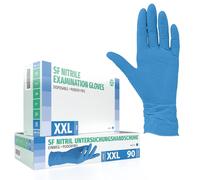 SF Guanti Nitrile XXL Blu 90 Guanti Monouso Resistenti e Professionali Senza