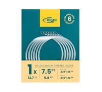 SF Pesca a Mosca Leader Conico Saldato Leader con Passante Nylon 7.5FT 1X (Confezione da 6)