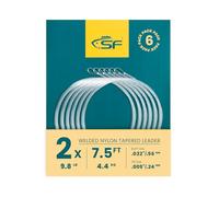 SF Pesca a Mosca Leader Conico Saldato Leader con Passante Nylon 7.5FT 2X (Confezione da 6)