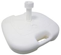 SF SAVINO FILIPPO Base basamento supporto in dura resina di plastica bianca per ombrellone con serbatoio riempibile quadrata angoli arrotondati e adattatore per palo