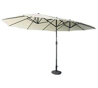 SF SAVINO FILIPPO Ombrellone ovale triplo tetto pieghevole a fisarmonica metri 2,70 x 4,80 in alluminio nero tela ecrù con manovella da giardino terrazzo bar campeggio con trattamento antiruggine