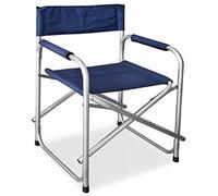 SF SAVINO FILIPPO Sedia poltrona regista pieghevole telaio in alluminio anodizzato tela blu resistente in pvc per giardino mare campeggio pic nic richiudibile