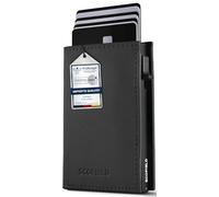 SF SCOFIELD Duality Classic Slim Wallet con portamonete | Porta carte da uomo per 9-10 carte | Portafoglio con protezione RFID | Portafogli per uomo | Porta carte di credito, Black - Matte Black