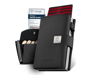 SF SCOFIELD Trinity, Nero - black - silver, Münzfach Mini, Mini portamonete