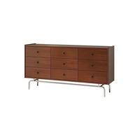 SFANIIX Mobile Buffet Cassettiera vintage in legno massello a nove cassetti, mobiletto portaoggetti for soggiorno, mobili retrò for veranda, decorazione for corridoio(160x40x82cm)