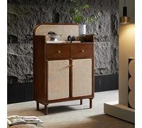 SFANIIX Mobile Buffet Credenza da pranzo in legno di rattan in stile Wabi-sabi, credenza portaoggetti, mobiletto portaoggetti for soggiorno, mobiletto d'ingresso Credenza con Contenitore
