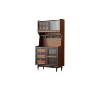 SFANIIX Mobile Buffet Credenza da pranzo retrò in legno massello, mobiletto da parete for soggiorno e cucina Credenza con Contenitore