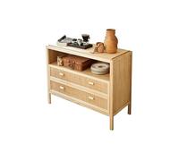 SFANIIX Mobile Buffet Credenza in legno di rattan, mobiletto portaoggetti for camera da letto e cucina, mobiletto con cassetti a muro Credenza con Contenitore