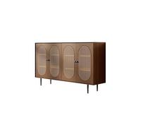 SFANIIX Mobile Buffet Credenza in rattan retrò, mobiletto da cucina, mobiletto moderno for il vino del ristorante Credenza con Contenitore(M)