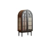 SFANIIX Mobile Buffet Mobiletto porta-figurina retrò, vetrina in legno massello, credenza da pranzo, mobiletto porta-vino Credenza con Contenitore