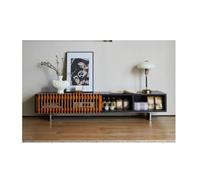 SFANIIX Mobile Buffet Mobiletto porta TV in legno massello for soggiorno, centro di intrattenimento, mobili portaoggetti Credenza con Contenitore