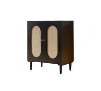 SFANIIX Mobile Buffet Mobiletto portaoggetti in legno Credenza moderna Credenza da pranzo in rattan Soggiorno Piccolo ingresso Mobiletto da tè Credenza con Contenitore