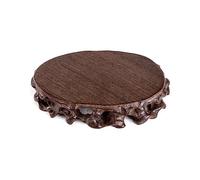 SFANIIX Supporto a Piedistallo 13/14 cm di Diametro Intaglio del Legno Base Ovale Vaso in Pietra teiera Statua di Buddha Decorazione della casa Base Bonsai in Vaso Base per Esposizione Piante(B)