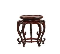 SFANIIX Supporto a Piedistallo Base Decorativa Intaglio in Legno Rotondo Rotondo di Vetro altissima Base for vasi di Piccoli Ornamenti Bonsai basi antiche Base per Esposizione Piante(L)