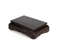 SFANIIX Supporto a Piedistallo Base for Vaso in Legno Espositore Rettangolare in Legno massello Bonsai Base for Ornamento in Pietra con Statua di Buddha in Vaso Base per Esposizione Piante(C)