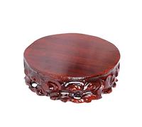 SFANIIX Supporto a Piedistallo Base Rotonda for Ornamento in Legno massello Carving Artigianato Fiore Bonsai Pietra Staffa for Sedile in Legno Base per Esposizione Piante(L)
