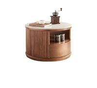 SFANIIX Tavolo Centrale Moderno Piccolo Appartamento Semplice Tavolo Da Caffè In Legno Massello Con Lastra Di Roccia In Stile Tronco Soggiorno Tavolino da Caffè(B)