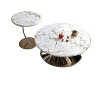 SFANIIX Tavolo Centrale Moderno Tavolino da tè in acciaio inossidabile naturale for soggiorno, casa, piccoli elettrodomestici, sospeso in marmo Tavolino da Caffè