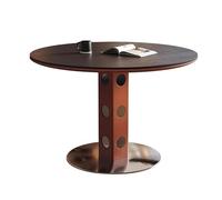 SFANIIX Tavolo Centrale Moderno Tavolo rotondo vintage con gambe in metallo, tavolo da pranzo, lastra di roccia Tavolino da Caffè