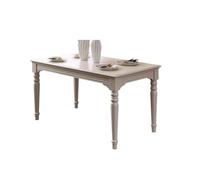 SFANIIX Tavolo da Pranzo Tavolo da pranzo in legno massello in stile country bianco crema for la casa, di piccole dimensioni(B:140CM*80CM*75CM)